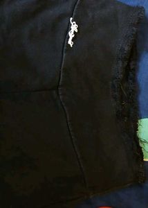 Black Jeans  with Frayed Edge Detail