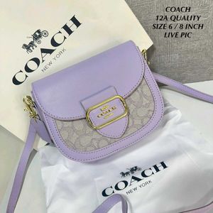 COACH MORGAN SADDLE BAG IN SIGNATURE CHAMBRAY