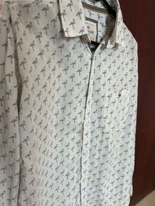 White Printed Casual Shirt| Size L