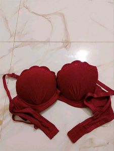 Burgundy Push-Up Bra - 36/80