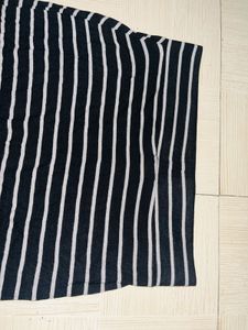 Striped Slit Midi Skirt