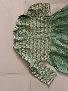 Green Printed Kurta