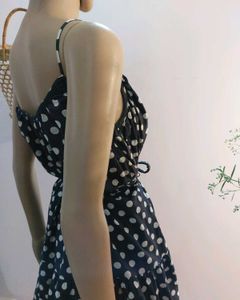 Thrifted Polka Dot Sundress with Tie Belt