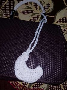 Handmade Crochet Moon Keychain