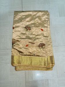 Elegant Gold Embroidered Saree