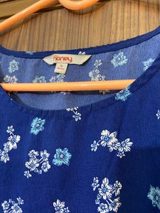 Honey By Pantaloons | Navy Blue Printed Crop Top