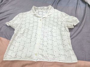 White Crop Shirt