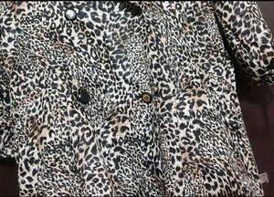 Brown Printed Winter Overcoat For 38 Bust
