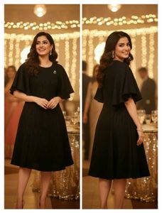 Black Ruffle Sleeve Dress