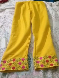 Yellow Embroidered Palazzos