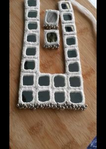 Mirror Work Choker Necklace With Earrings