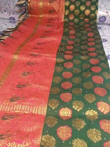Elegant Red &amp; Green Saree
