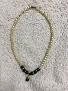 Pearl & Green Beaded Necklace