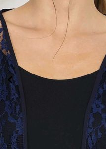 Navy Lace Shrug - Stylish Layer