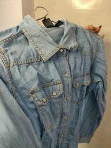 Denim Button-Down Shirt Vintage Y2k