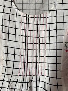 White Pure Cotton Long Kurti
