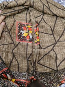 Brown silk saree