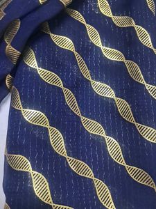 Elegant Navy &amp; Gold Saree