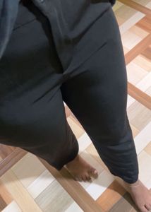Black Wide Leg Trousers In Size M