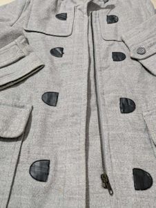 Girls Long Jacket With Cap M Size
