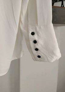 Zara White Button Up Blouse