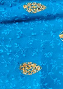 Elegant Blue Saree with stitched blouse