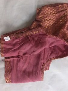 Elegant Mauve &amp; Gold Ethnic Saree Blouse Top