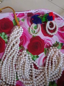 Pearl Necklace &amp; Earring Set