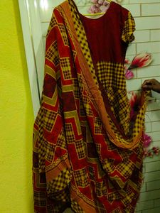 Red Kurta And Dupatta Set