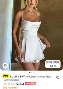 Champagne Satin Playsuit Dress