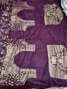Purple Banarasi Floral Saree