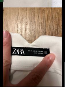Zara High Waist off white Pant