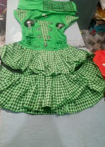 Green Gingham Ruffle Dress