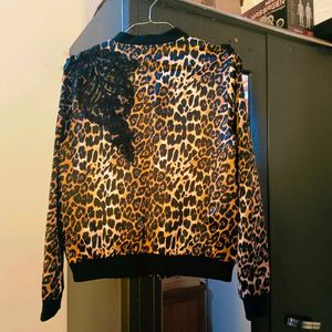 Leopard Print Embellished Jacket