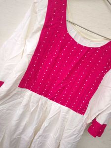 White Naira Cut Designer Kurti