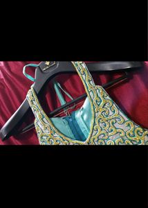 Teal Embellished Indian Outfit