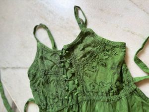 Green Fairycore Tank Dress