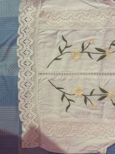 Floral Embroidered Lace Trim Top