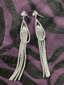 Rhinestone Tassel Drop Earrings