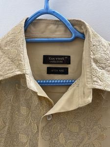 Georgette embroidered beige shirt