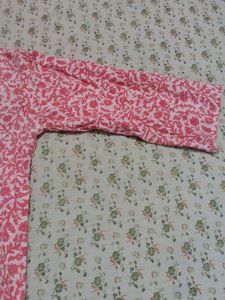 Pink Floral Print Tunic Top