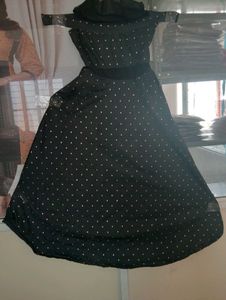 Elegant Black Polka Dot Dress