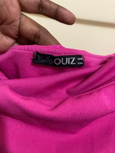 Hot Pink Strapless Jumpsuit