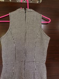 White Black Check Jumpsuit