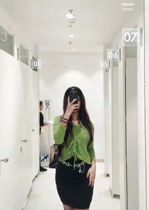 H&amp;M Green Textured Knit Top