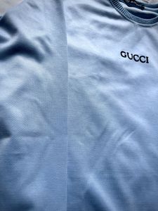 Light Blue Gucci Patch Sweatshirt