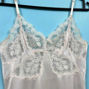 Light Baby Pink Night Slip Dress With Lace Details
