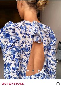 Puff Sleeves Backless Dress