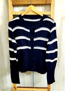 Striped Knit Cardigan size-38