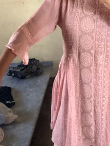 Beautiful Baby Pink Plazo And Kurti Set